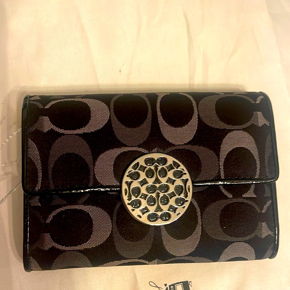 Coach Black and Gray Signature Wallet